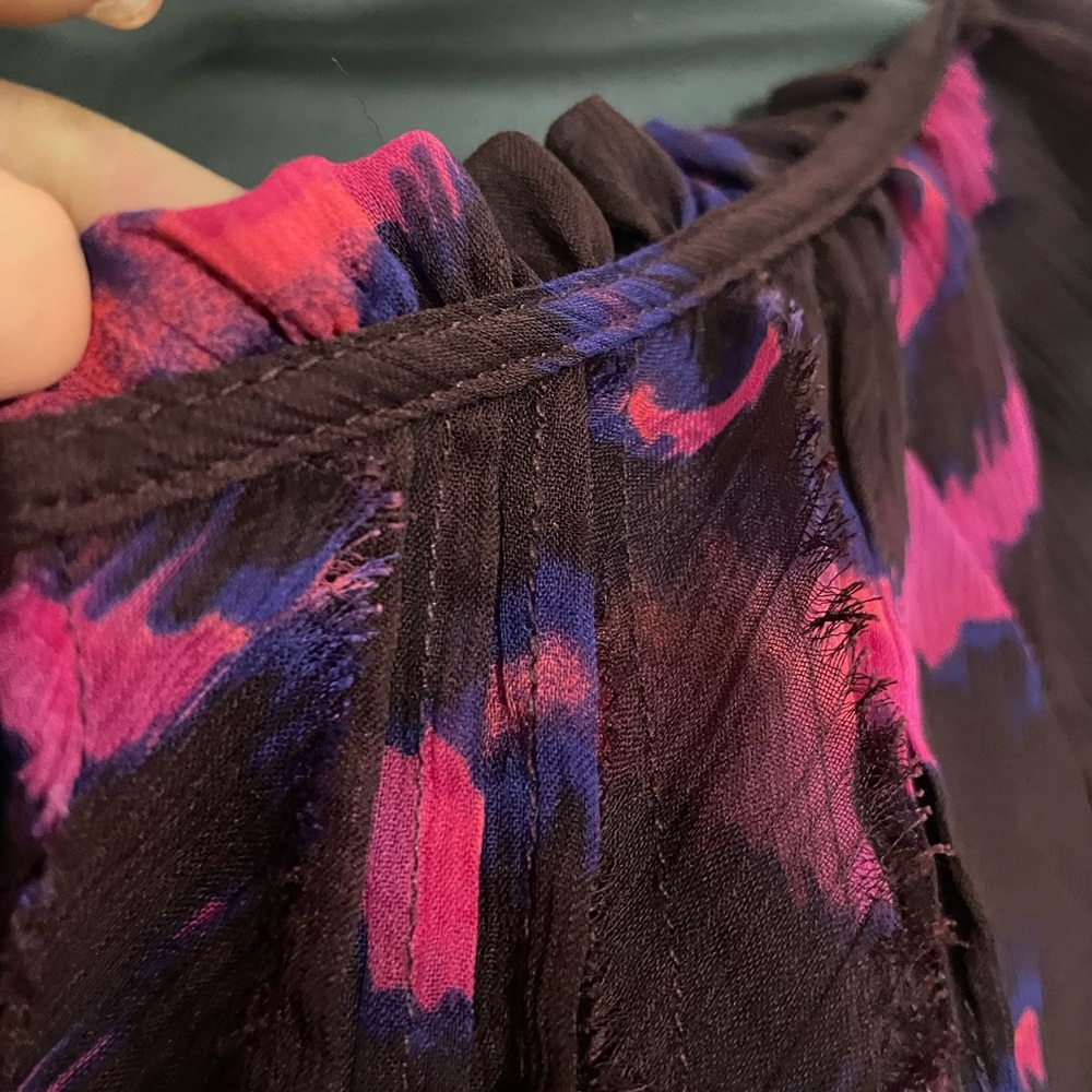 Express Womens Shear Boho Tie Dye Print Blouse size S/P - Picture 5 of 8
